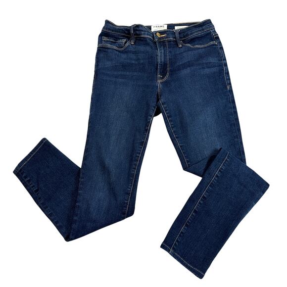 Frame Jeans WMNS SZ 30 Blue Denim Le Skinny de Jeanne Mid Rise Perfect Stretch - Picture 12 of 12